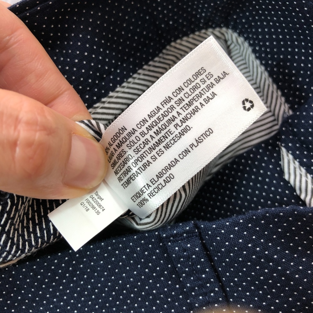 Blue White Dot Linden Flat Front Slim Chino Short - Picture 8 of 8